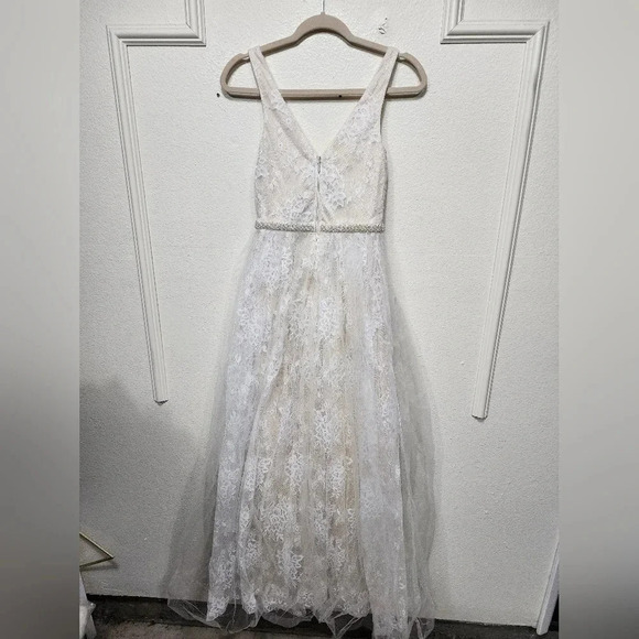 Lulu's Sweet Love Ivory Lace Beaded Maxi Dress XS Wedding Bridal Party - Picture 10 of 11